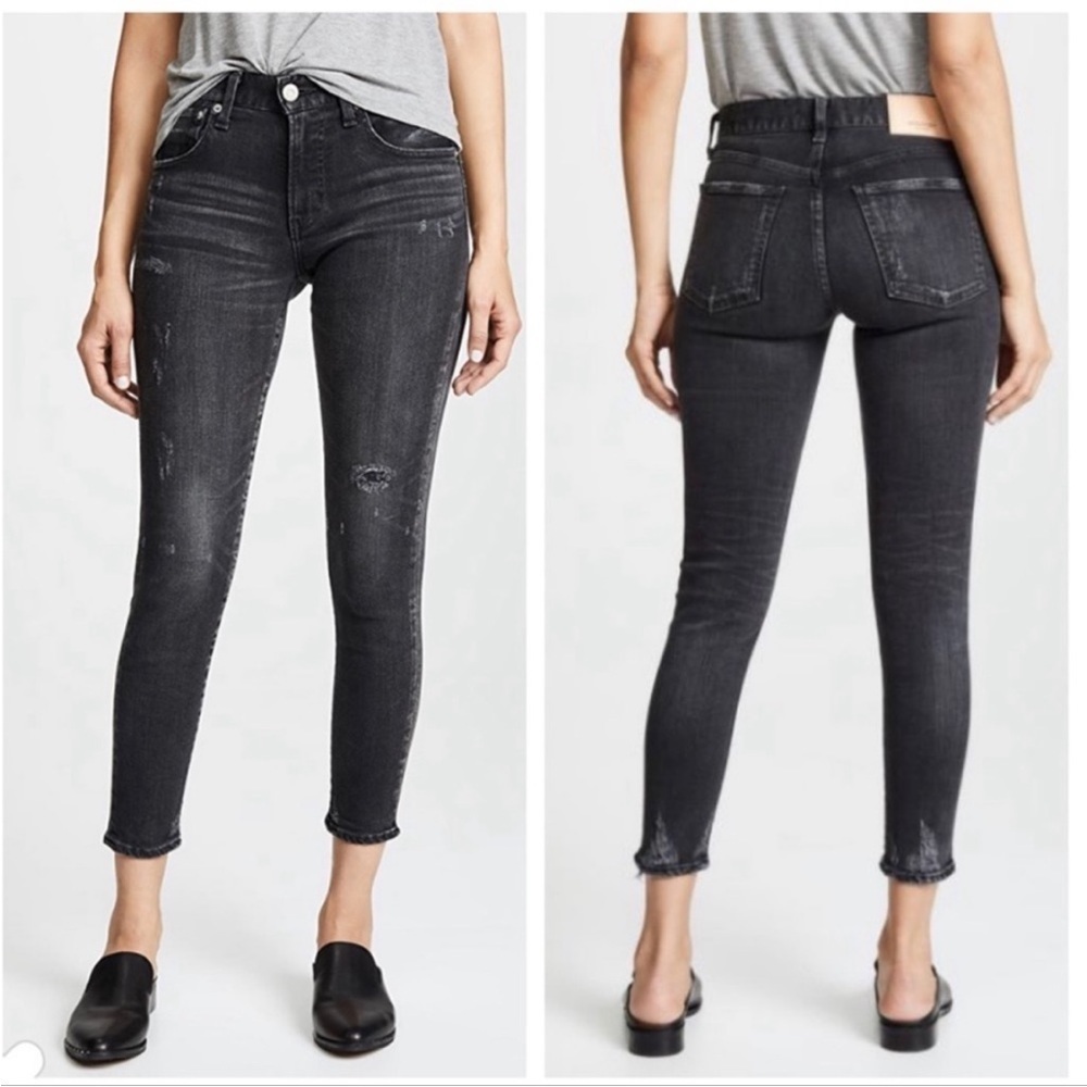 Moussy vintage SAAB black slightly intentionally distressed black denim size 27 - Picture 3 of 15